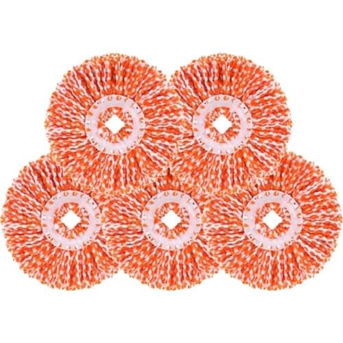 5 Pcs Rotating Mop Head Pads Replacement Microfiber Spin Mop Head Refills Round Cloth Rag Cleaning Tool
