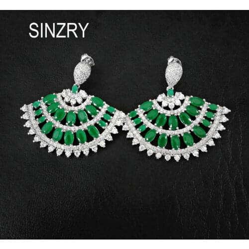 SINZRY Jewelry cubic zirconia hollow fan drop earrings elegant sweety wedding earrings for bridal Christmas gift