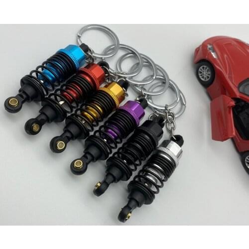 Mixed 5pcs Car Auto Coilover Spring Shock Absorber Key Chains Ring Keyrings for Car Suspension Keychain