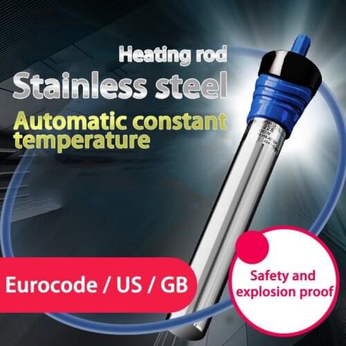 Aquarium Thermostat Heater Stainless Steel Adjustable Temperature Heat Water for Fish Tank Submersible Thermostat Heating Rod