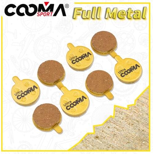 Bicycle Disc Brake Pads for ZOOM DB 280 DB 550 DB450 DB350 ONE Disc Brake, diameter=18 mm. 4 Pairs, Gold Full Metal
