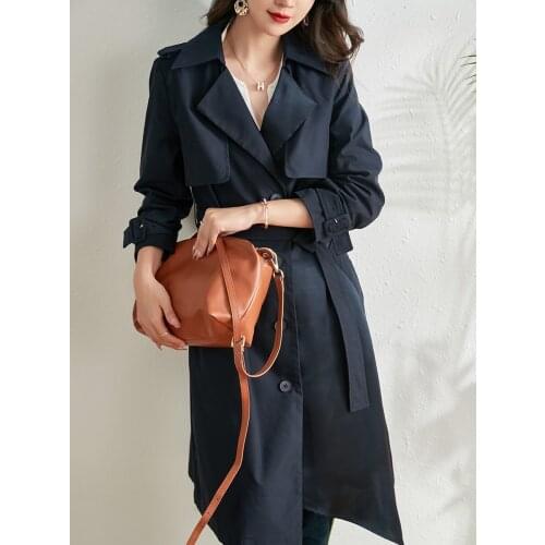 Windbreaker coat womens spring and autumn 2021 new early autumn medium long small coat womens autumn clothes autumn