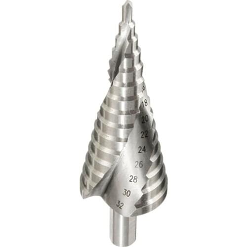 1 Piece of 4-32mm Triangular Shank Spiral Groove Step Drill Step Drill Pagoda Drill Multi-Function Drill Bit