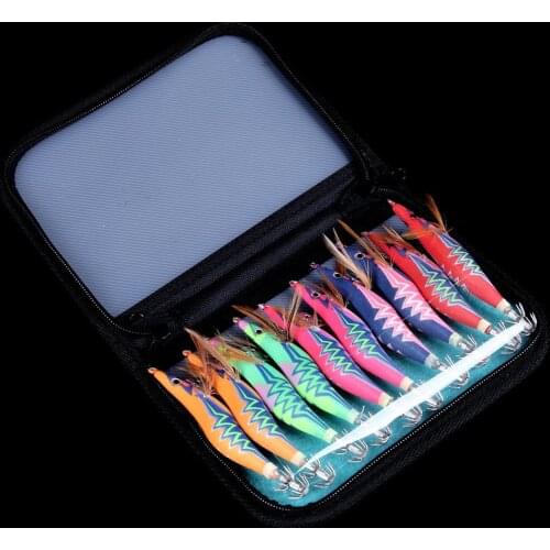 10pcs/Lot Luminous Squid Jig Sea Fishing Lure Hard Bait Octopus Shrimp Cuttlefish Hook Rig Fishing Tackle Accessories Tools Hot