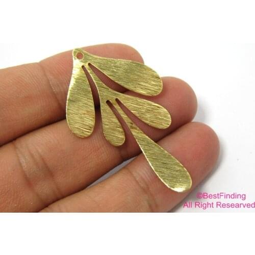 20pcs Brass leaf pendant 46x26mm Solid Raw brass earrings findings R194