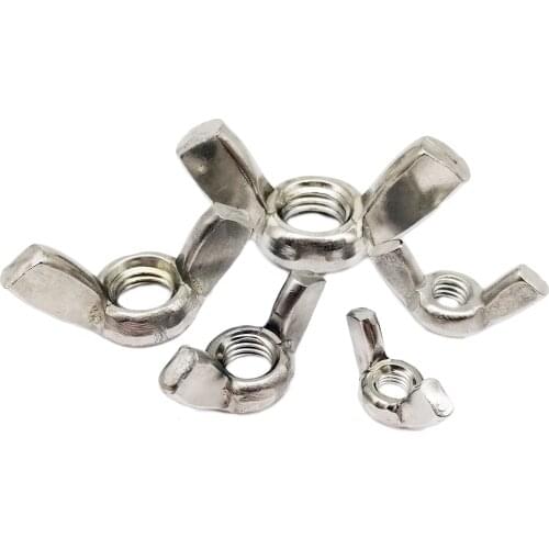 2/5/10pcs M3 M4 M5 M6 M8 M10 M12 DIN315 A2-70 304 Stainless Steel Adjust Thumb Nut Hand Tighten Thumbnut Butterfly Ear Wing Nut