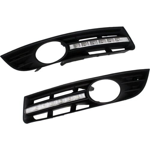 2pcs/set Car LED DRL Daytime Running Light with Fog Lamp Hole Dimmed Function for Volkswagen VW Passat B6 2007-2011