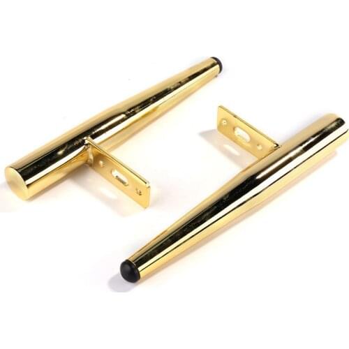 2PCS Golden Furniture Support Legs Metal Bracket Sofa Replace Feet for Cabinet Table Chair Bed Furniture Hardware Accessories