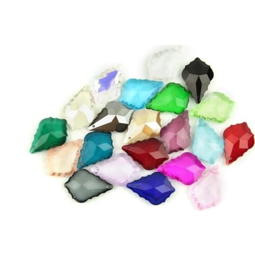38/50mm 10~100pcs Colorful Crystal Maple Leaf Glass Lighitng Chandelier Prism Parts Crystal Chandelier Pendants For Home Decor