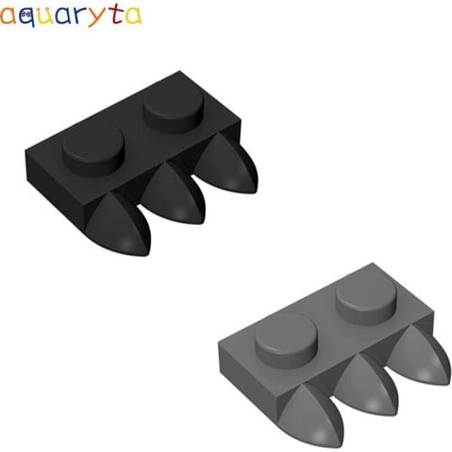 Aquaryta 50pcs Plate Special 1x2 with Three Teeth Building Blocks Parts Compatible 15208 Creativity Educational Toy for Teen