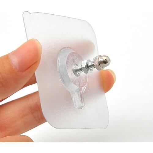 6PCS Punch-free screw hook rack seamless hook double-sided adhesive paste wall bathroom storage fixed wall hook