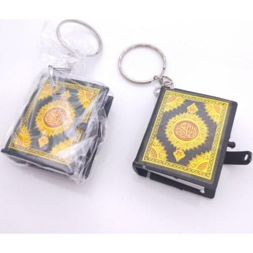 69HB Mini Ark Quran Book Real Paper Can Read Arabic The Koran Keychain Muslim Jewelry