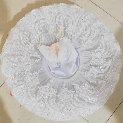 Feather Children Tutu Ballet Platter Adult Lace Sequined White Swan Lake Show Belly Dance Performance Costume Ballet Dress Girl