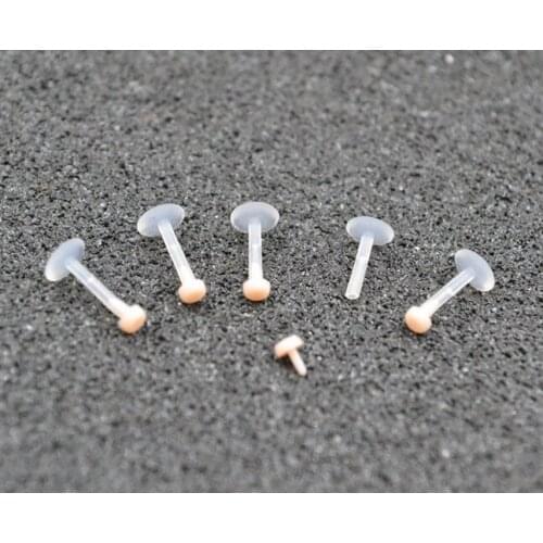 Free shippment LOT50pcs Labret/Lip RETAINERS HIDE PIERCING CLEAR Lip Bar RING STUD Gauges16gx8MM Push In