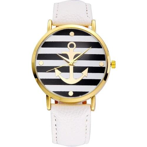 Fashion 2018 Boat Anchor Watch Women Leather Quartz Watches Geneva White Casual Woman Watches Female Clock Relogio Feminino