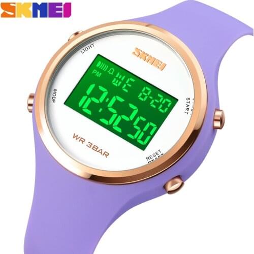 SKMEI Girls Watches Electroplated Case Transparent Strap Lady Women Digital Wristwatch Shockproof reloj mujer 1622 Montre Femme
