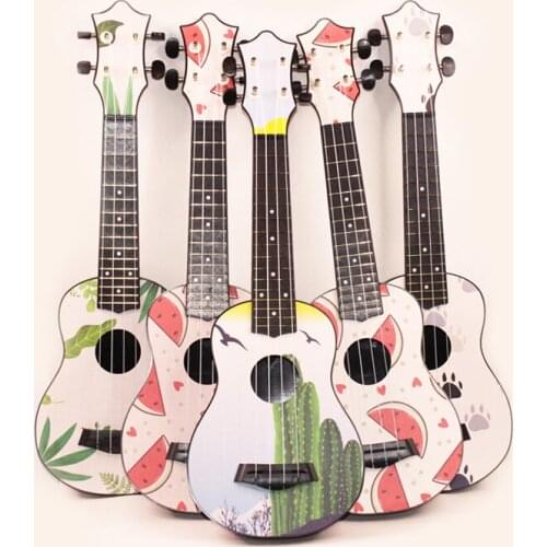 Children Ukulele Fruta Barato Gloss Flower Set Pink 4 String Small Guitar 21 Inch Sports Cartoons Guitarra Entertainment ZZ50YL