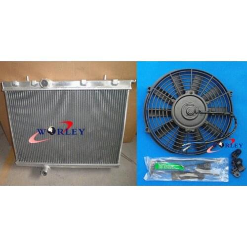FOR Aluminum Alloy Radiator & fan PEUGEOT 206 1999 99 -ON 00 01 02 03 04 05 06