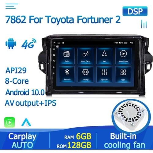 DSP IPS Android 10 Car Radio Multimedia For TOYOTA FORTUNER VIGO 2015/2016-2019 GPS Navigation Navi Player Auto Stereo 2din WIFI