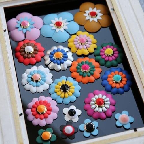 PU leather color finalize the flower arrangement 3D patch of the bag clothes patches of DIY decoration applique