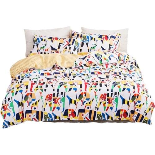 ROMANZO bedding 3-piece set/set European and American style printing geometric double bed quilt cover pillowcase 260*230cm