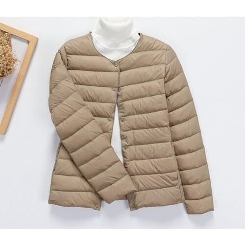 Women Coats Matt Fabric Warm Duck Down Jacket 2021 Autumn Winter Female Casual Jacket Lightweight Thin Style Ladies Slim Jacket