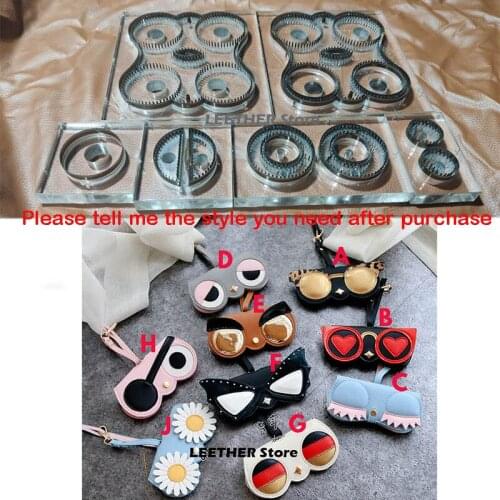 Hot Sale Japan Steel Blade Leather Knife Acrylic Mold Cute glasses bag Punch Leather Template Tool Dies Cutte