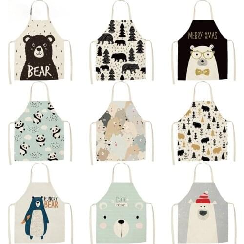 Cartoon bear pattern baking accessories kitchen accessories cooking accessories Apron for kitchen Kitchen apron master apron