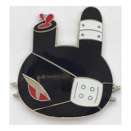 Custom 1.25" 31.75mm Wounded Rabbit Nickel Plated Lapel Pin Badge With Butterfly Clutch Fitting