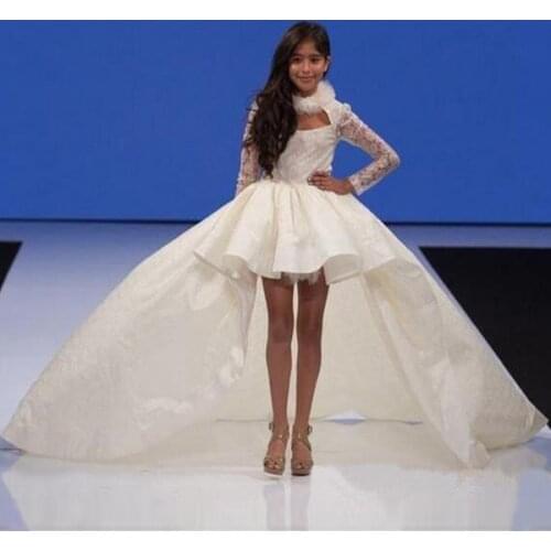 Girls Pageant Dresses High Low Little Girl Dance Formal Performance Children Prom Party Holy First Communion Dresses fille