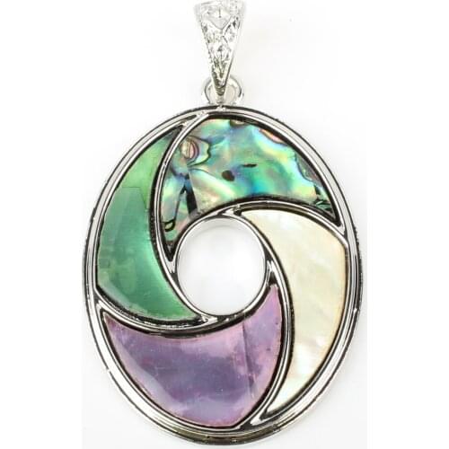 Natural Freshwater Shell Egg-shaped Windmill Colored Pendant Women Fashion Wild Jewelry Making DIY Necklace Earrings Accessories