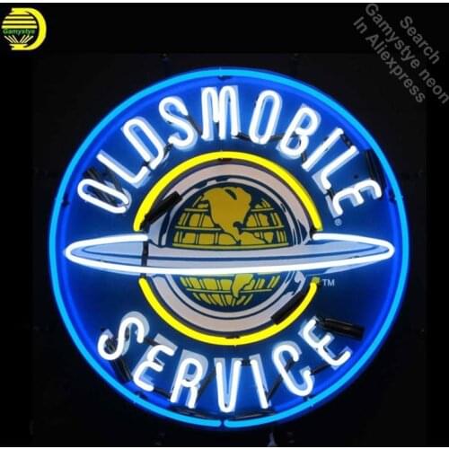Neon Sign for Oldsmobile Service NEON SIGN Signboard REAL GLASS BEER BAR PUB Gas Oil Station store display Restaurant with board