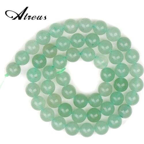 New Natural Stone Beads Green Aventurine Shiny Round Beads For Jewelry Making 4/6/8/10mm Jadeite DIY Bracelets Necklace