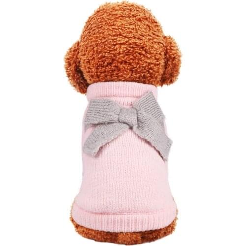 New Christmas Autumn Winter Pet Dog Cat Warm Bow Sweater Jackets Soft Comfortable Dog Sweater Small Dog Pet Clothing Coat Jersey