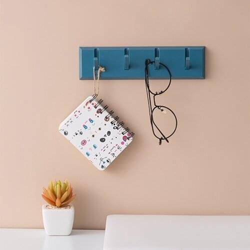 Clothes Wall Hook 4 Hooks ABS Bathroom Towel Rack Reusable Adhesive Heavy Duty Hook Coat Keychain Holder Kitchen Supplies Hook