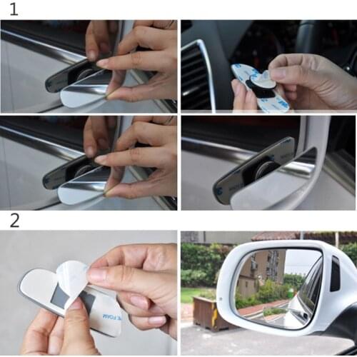 One Pair Car Convex Rearview Blind Spot Mirror 360°Wide Angle Rear Side View Auxiliary Mirrors