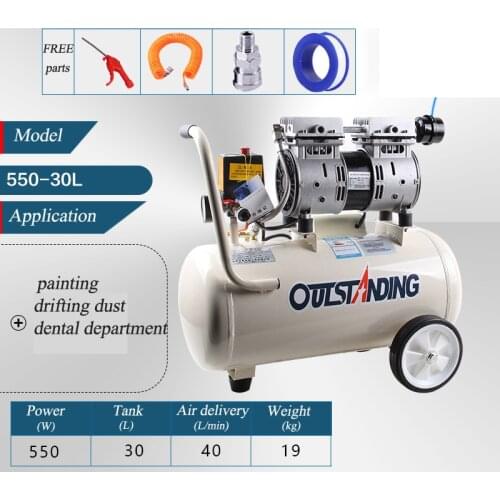 Oilless piston compressor pump 100% copper motor dual action airbrush compressor painting compressor kit oilless air compressor