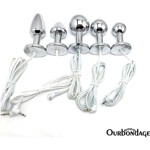 Ourbondage Stainless Steel Electric Type Wear Anal Butt Plug Remote Control Men Women Adult Special Stimulation Sex Party Toys