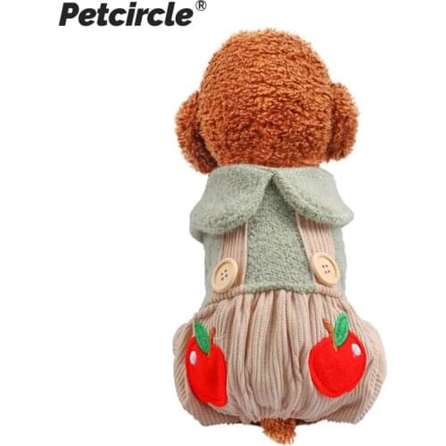 PETCIRCLE Dog Puppy Clothes Apple Overalls Pet Cat For Teddy Schnauzer Chihuahua Bichon For Small Dog Cute Overalls Clothing