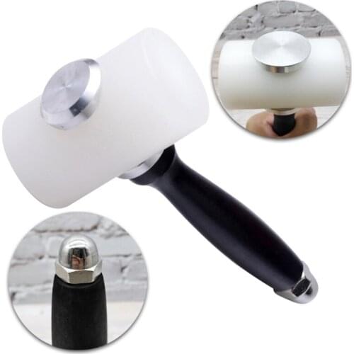 Handmade Leather Carving Hammer DIY Craft Cowhide Punch Cutting Tool Hammer Leather Craft Carving Gadget with Wood Handle