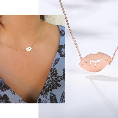 Sexy Lip Necklace Personality Hip Hop Bar Necklace Glamour Woman Stainless Steel Necklace Christmas Gift Collier de lèvre