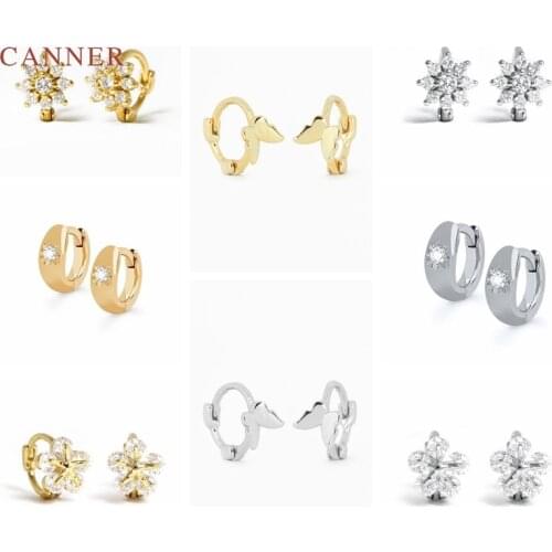 CANNER 925 Sterling Silver Earrings For Women Ins Butterfly Hoop Earring Gold/Silver Jewelry Ear Piercing Cartilage 2021 Trend