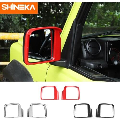 SHINEKA Exterior Stickers For Suzuki Jimny 2019+ Car Rearview Mirror Rain Eyebrow Decoration Frame Cover For Suzuki Jimny 2019