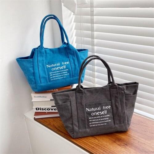 Female Bag 2021 New Canvas Literature And Art Single Shoulder Bag Casual Fashion Letter Print Portable Bag