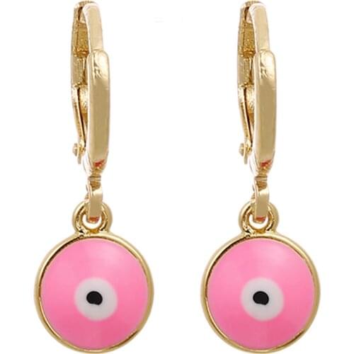 ZHINI New Gothic Color Evil Eye Dangle Drop Earrings for Women Boho Vintage Gold Color Statement Earring Fashion Jewelry brincos