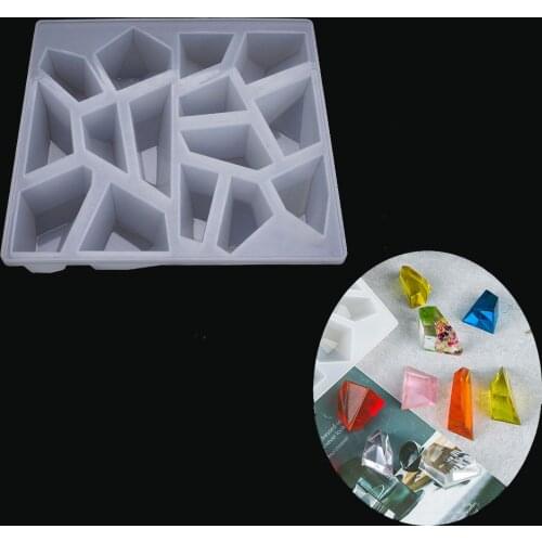 1=15pcs Irregular stone ornaments set decoration faceted for jewelry silicone mold Resin Silicone mould epoxy resin molds