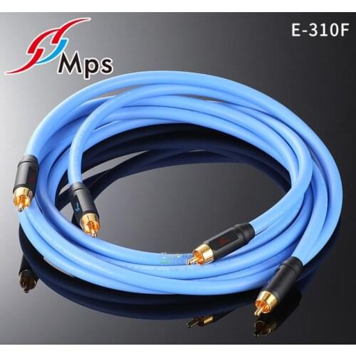 1 pair of Taiwan MPS silver-plated signal cable dual RCA head E-310F audio speaker amplifier connection fever HIFI