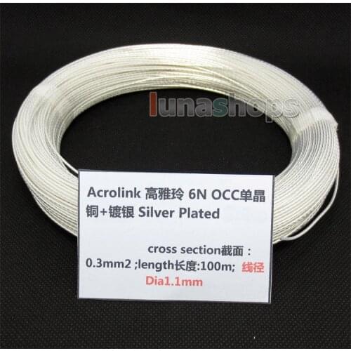 10m Acrolink Silver Plated 6N OCC Signal Wire Cable 0.3mm2 Dia:1.1mm For DIY LN004380