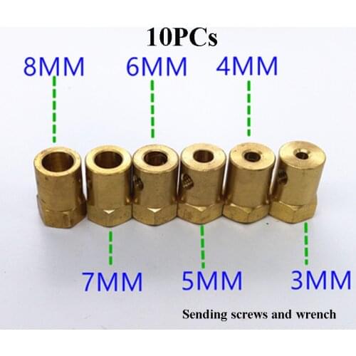 10PCs Hex Coupling DC Gear Motor Hexagon Connector Metal Connect Shaft Coupler Hub Fr RC Robot DIY Intelligent Car Chassis Wheel