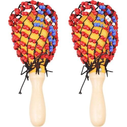 2Pcs Safe Portable Pretty Maracas Rattles Baby Noisemaker Toy Sand Hammer Toys Maracas Shaker